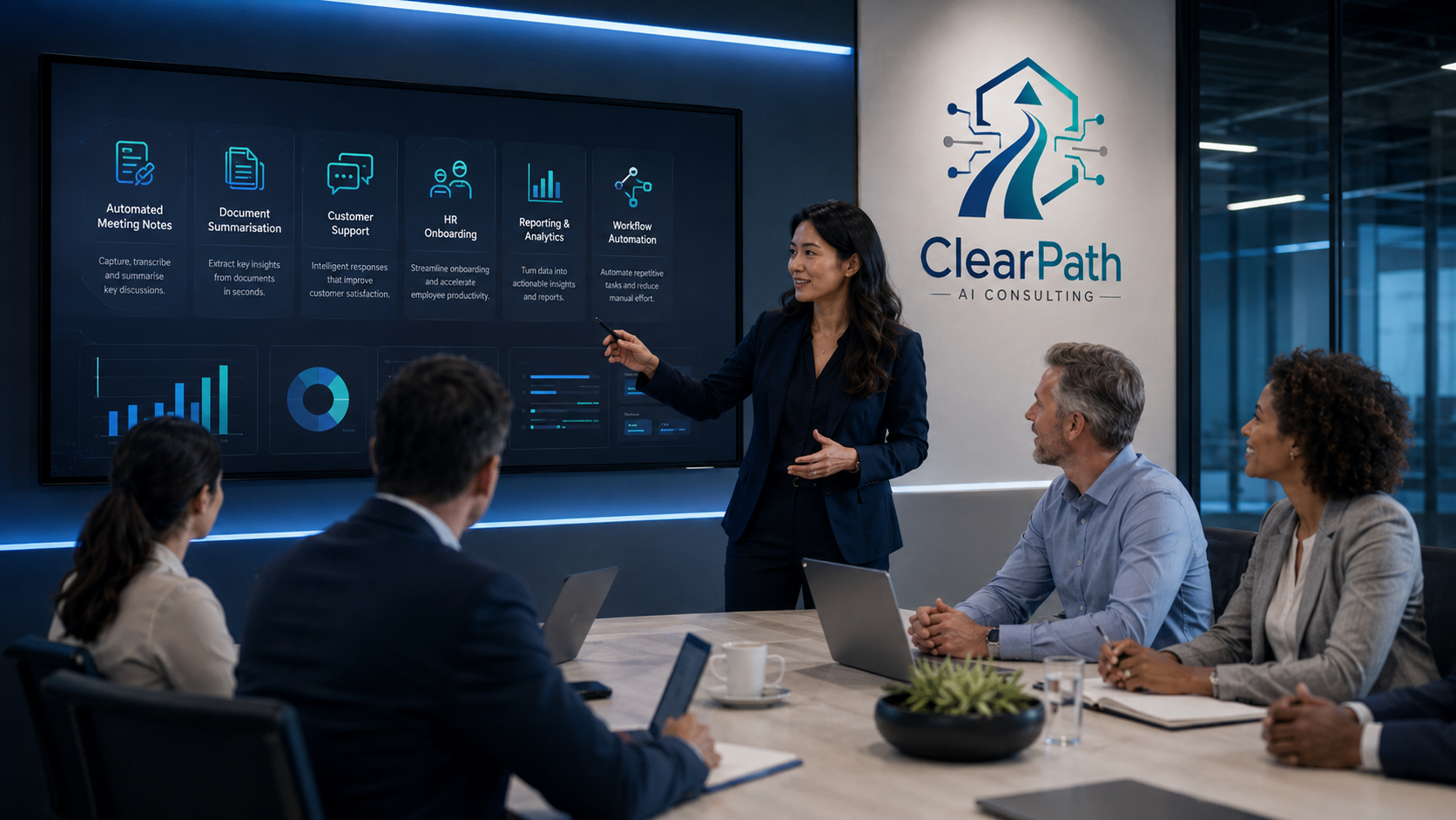ClearPath AI consultant leading an executive briefing session
